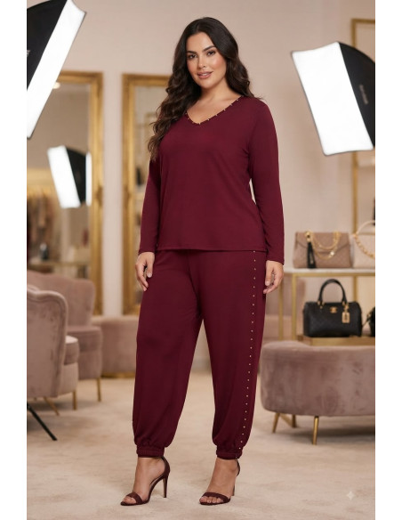 Camiseta Tachuelas Bordeaux Valeria Milano - Imagen 1