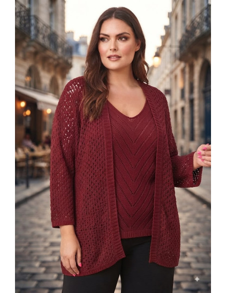 Conjunto Top + Rebeca Calado Bordeaux Valeria Milano - Imagen 1