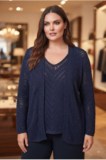 Conjunto Top + Rebeca Calado Azul Valeria Milano - Imagen 1