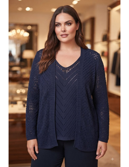 Conjunto Top + Rebeca Calado Azul Valeria Milano - Imagen 1