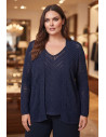 Conjunto Top + Rebeca Calado Azul Valeria Milano