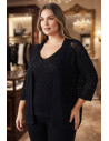 Conjunto Top + Rebeca Calado Negro Valeria Milano