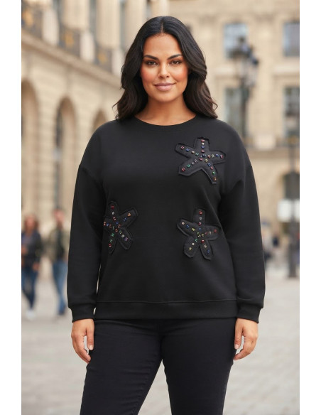 Sudadera Asterisco Negro Valeria Milano - Imagen 1