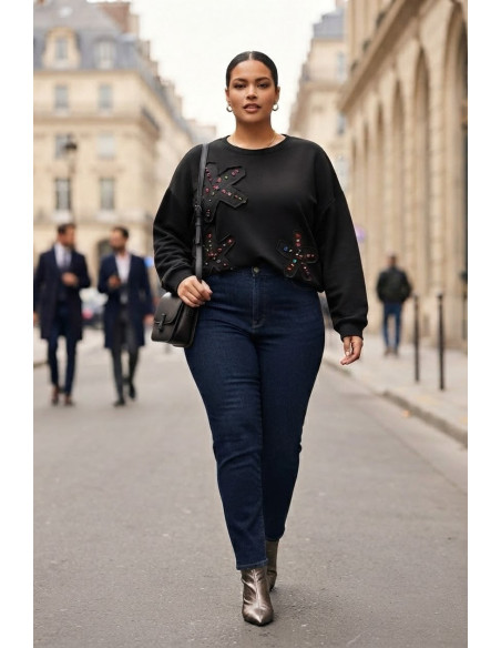 Sudadera Asterisco Negro Valeria Milano - Imagen 2