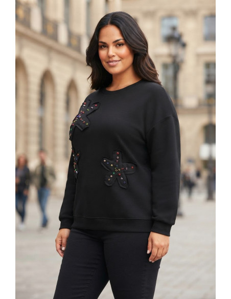 Sudadera Asterisco Negro Valeria Milano - Imagen 3