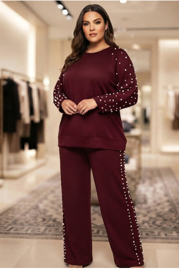 Conjunto Perlas Bordeaux  Valeria Milano - Imagen 1