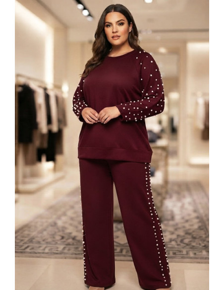 Conjunto Perlas Bordeaux  Valeria Milano - Imagen 1