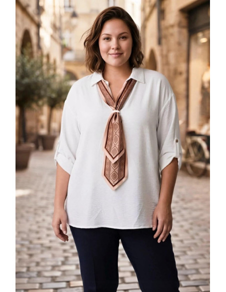 Blusa Pañuelo Blanca Valeria Milano - Imagen 1