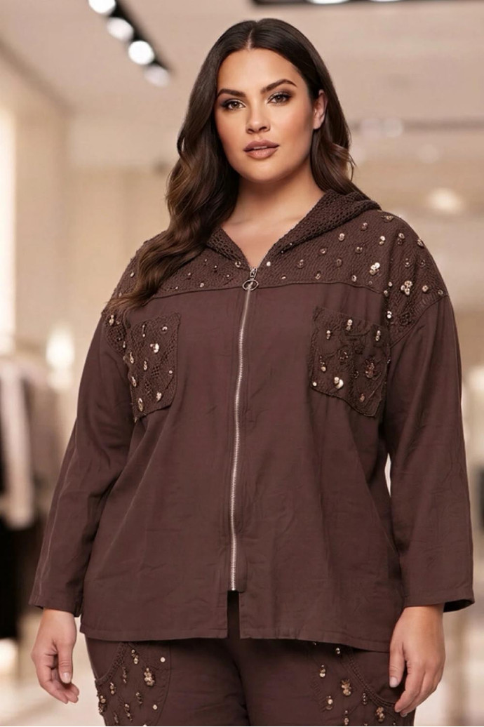Chaqueta Glow Sport Chocolate Valeria Milano - Imagen 1