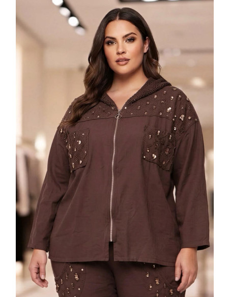 Chaqueta Glow Sport Chocolate Valeria Milano - Imagen 1