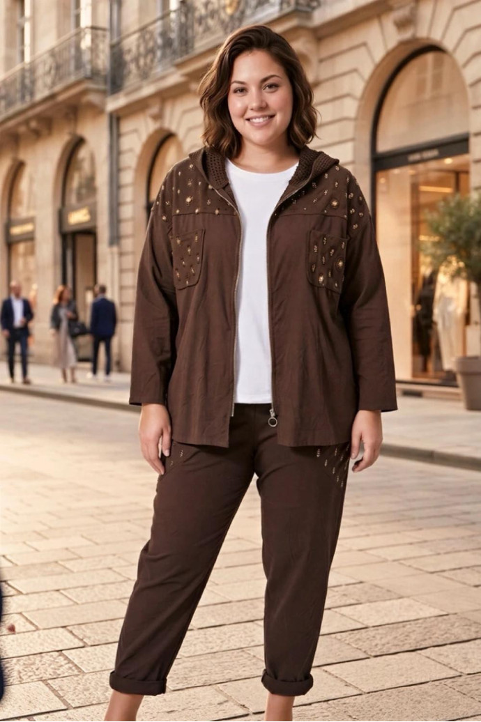 Pantalón Glow Sport Chocolate Valeria Milano - Imagen 1