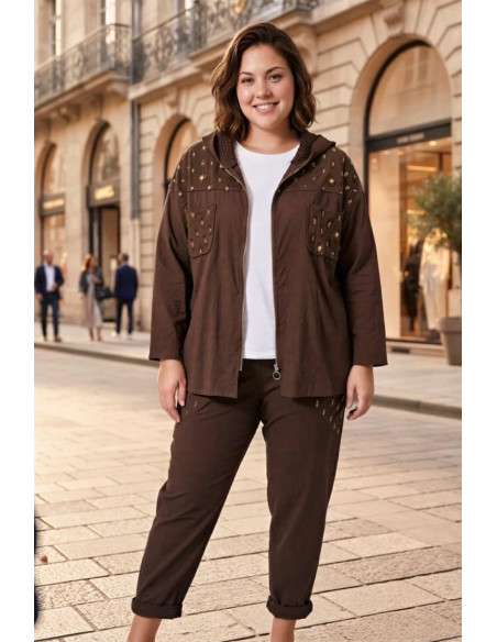 Pantalón Glow Sport Chocolate Valeria Milano - Imagen 1