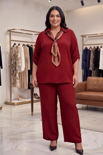 Conjunto Pañuelo Bordeaux Valeria Milano - Imagen 1