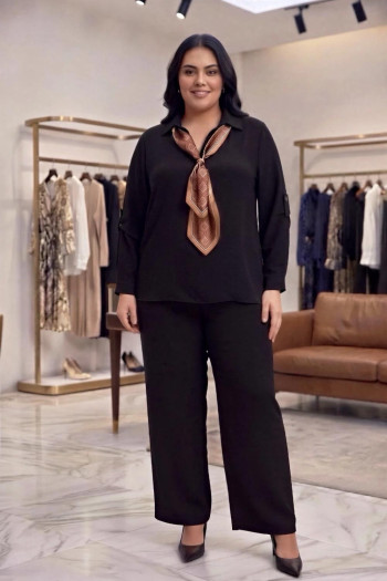 Conjunto Pañuelo Negro Valeria Milano - Imagen 1