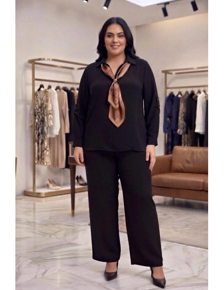 Conjunto Pañuelo Negro Valeria Milano - Imagen 1