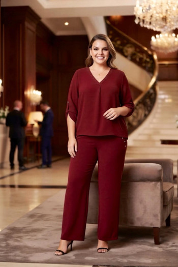 Conjunto Tachas Bordeaux Valeria Milano - Imagen 1