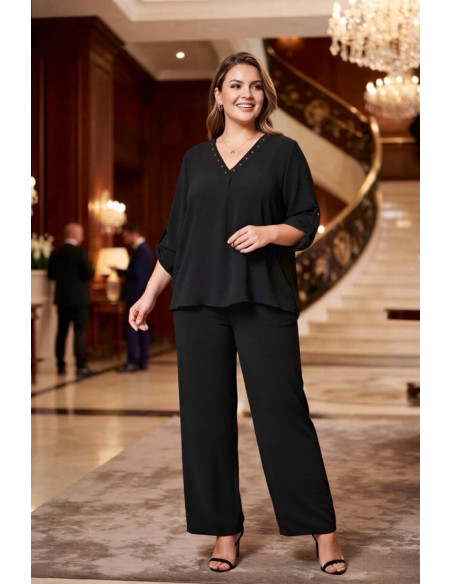 Conjunto Tachas Negro Valeria Milano - Imagen 1