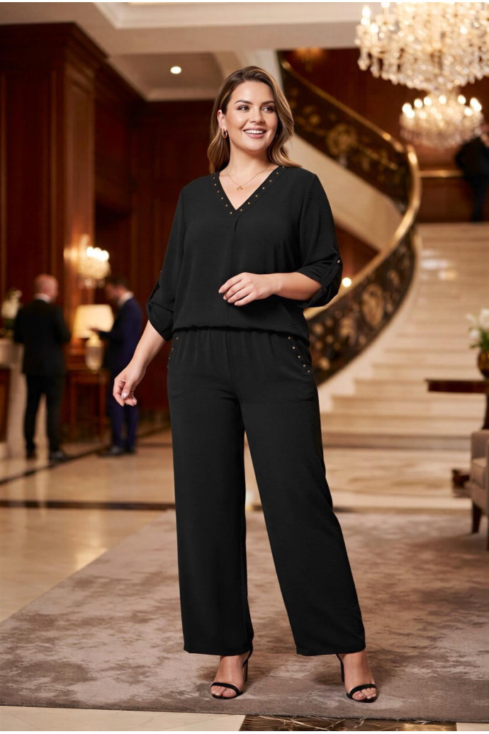 Conjunto Tachas Negro Valeria Milano - Imagen 2