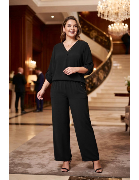 Conjunto Tachas Negro Valeria Milano - Imagen 2