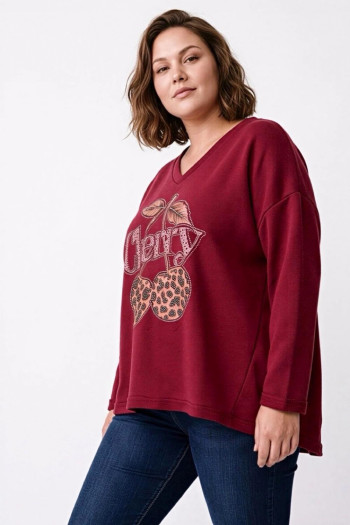 Sudadera Cherry Bordeaux Valeria Milano - Imagen 2