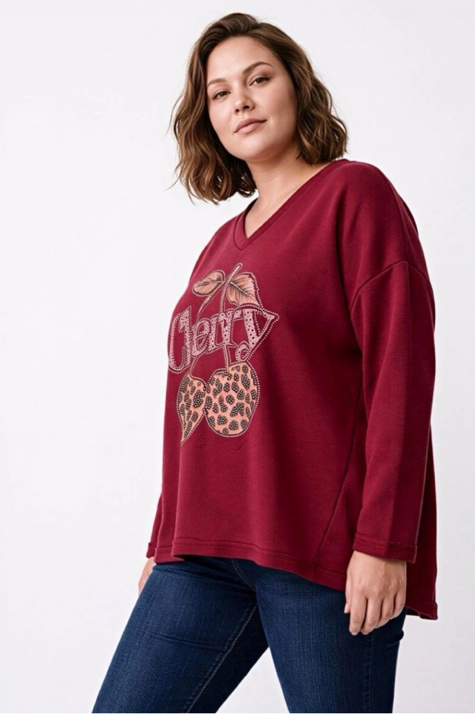 Sudadera Cherry Bordeaux Valeria Milano - Imagen 2