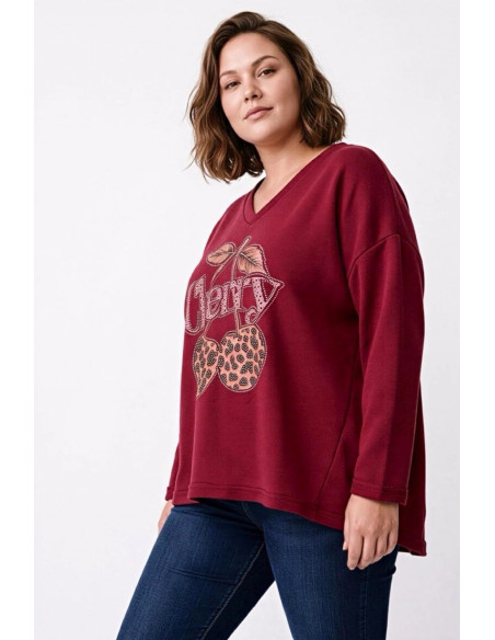 Sudadera Cherry Bordeaux Valeria Milano - Imagen 2