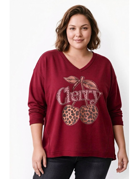 Sudadera Cherry Bordeaux Valeria Milano - Imagen 1