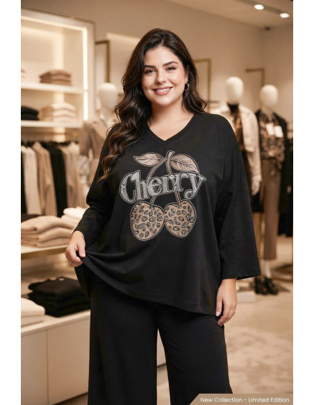 Sudadera Cherry Negro Valeria Milano - Imagen 1