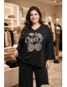 Sudadera Cherry Negro Valeria Milano