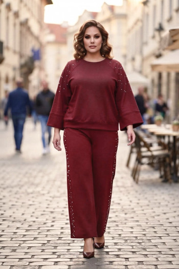 Conjunto Perlas Bordeaux  Valeria Milano - Imagen 1