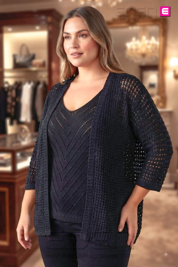 Conjunto Top + Rebeca Calado Negro Valeria Milano - Imagen 1