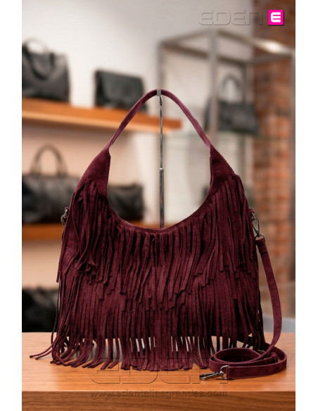 Bolso Flecos Zahara Bordeux Por Atelier Alva - Imagen 1