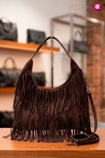 Bolso Flecos Zahara Chocolate Por Atelier Alva - Imagen 1