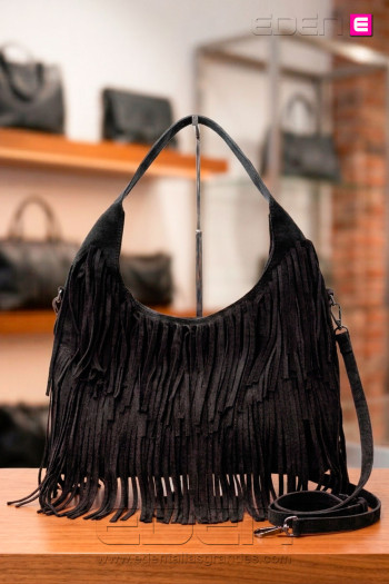 Bolso Flecos Zahara Negro Por Atelier Alva - Imagen 1