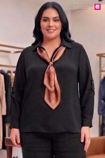 Blusa Pañuelo Negro Valeria Milano - Imagen 1