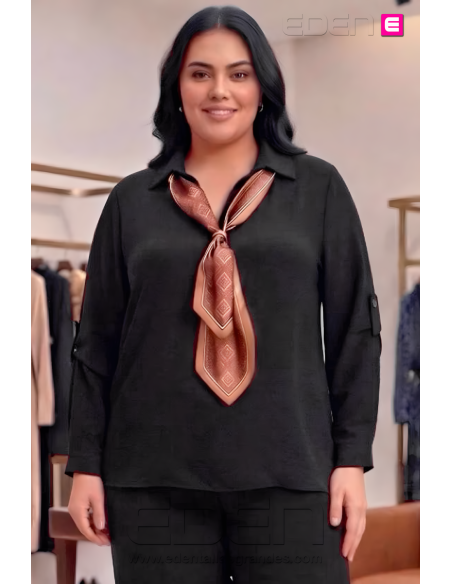 Blusa Pañuelo Negro Valeria Milano - Imagen 1