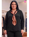 Blusa Pañuelo Negro Valeria Milano