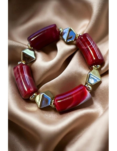 Pulsera Elástica Cereza Dorada - Imagen 1