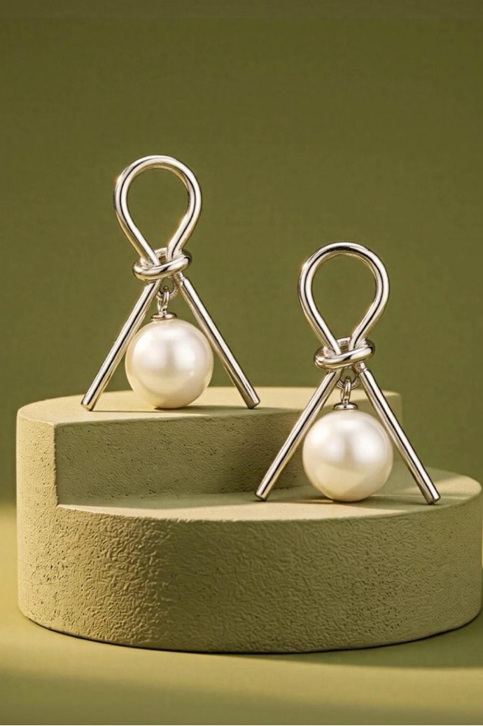Pendientes Perla Chick Plata - Imagen 1