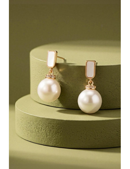 Pendientes Perla Esencia Oro - Imagen 1