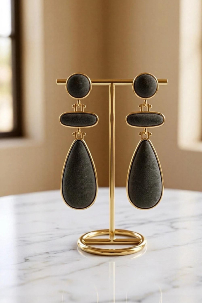 Pendientes de Ante Velvet kaki - Imagen 1