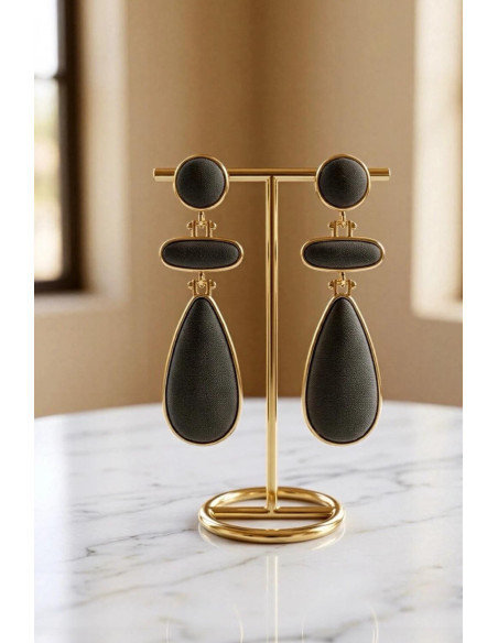 Pendientes de Ante Velvet kaki - Imagen 1