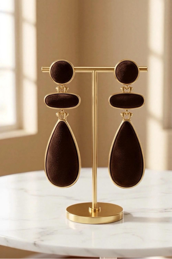 Pendientes de Ante Velvet Chocolate - Imagen 1