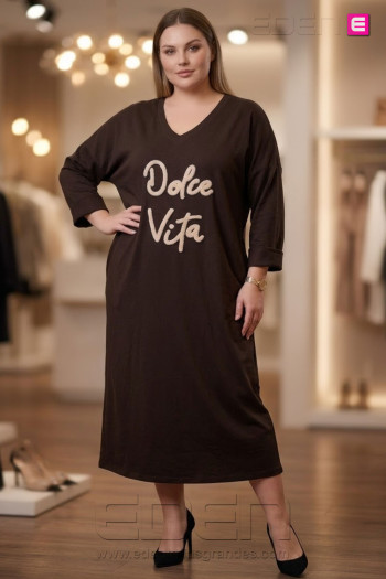 Vestido Dolce Vita Chocolate Valeria Milano - Imagen 1