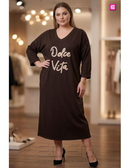 Vestido Dolce Vita Chocolate Valeria Milano - Imagen 1