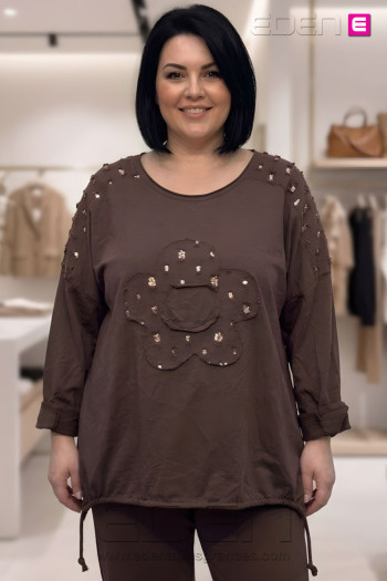 Camiseta Glow Sport Chocolate Valeria milano - Imagen 1