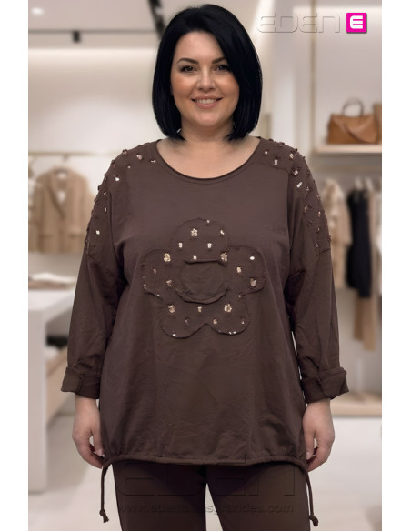 Camiseta Glow Sport Chocolate Valeria milano - Imagen 1
