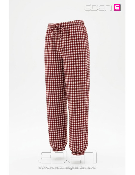 Pantalón Cargo Cuadros Vichy Bordeaux Valeria Milano - Imagen 3