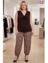 Pantalón Cargo Cuadros Vichy Chocolate Valeria Milano