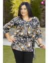 Blusa Seda Tonos Ocres Con Alma